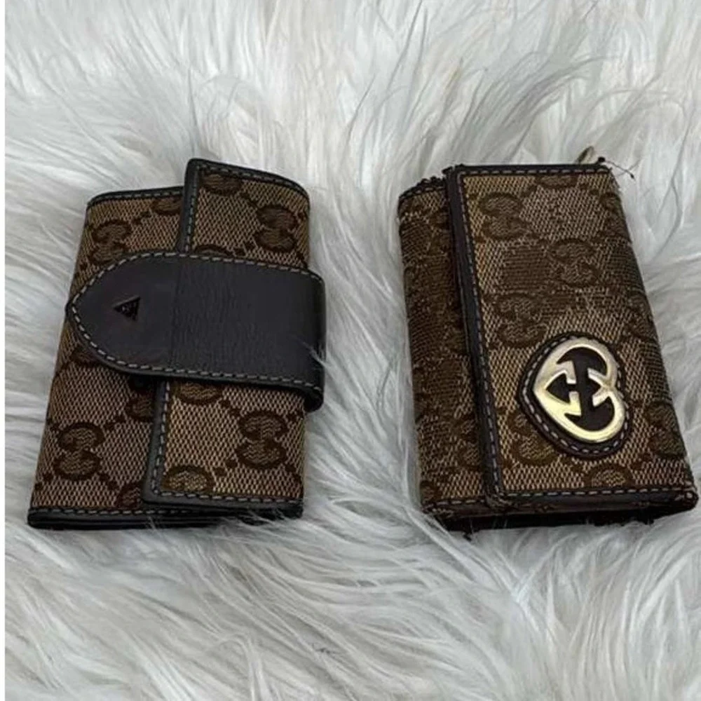 Authentic Gucci GG‎ Canvas Wallet Bundle Vintage Designer Lot Read